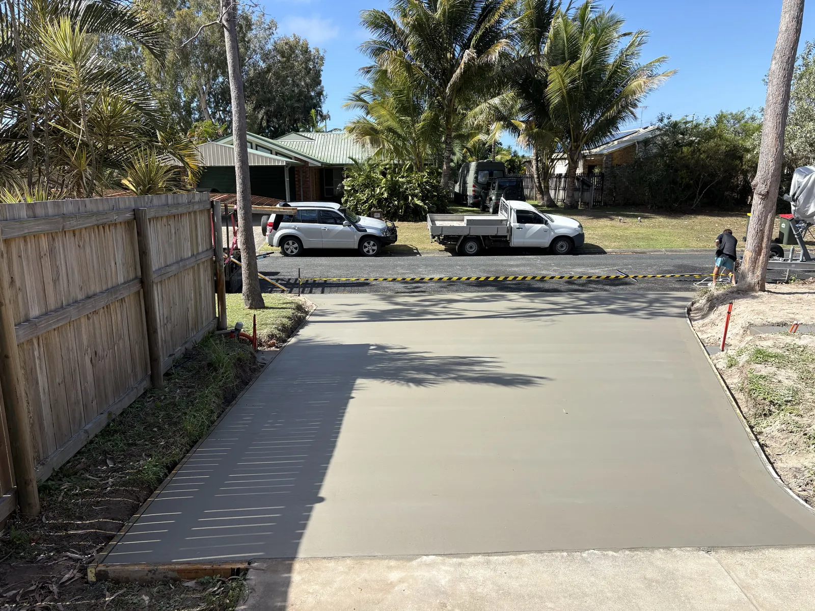 Residential concrete driveway pour in Mackay