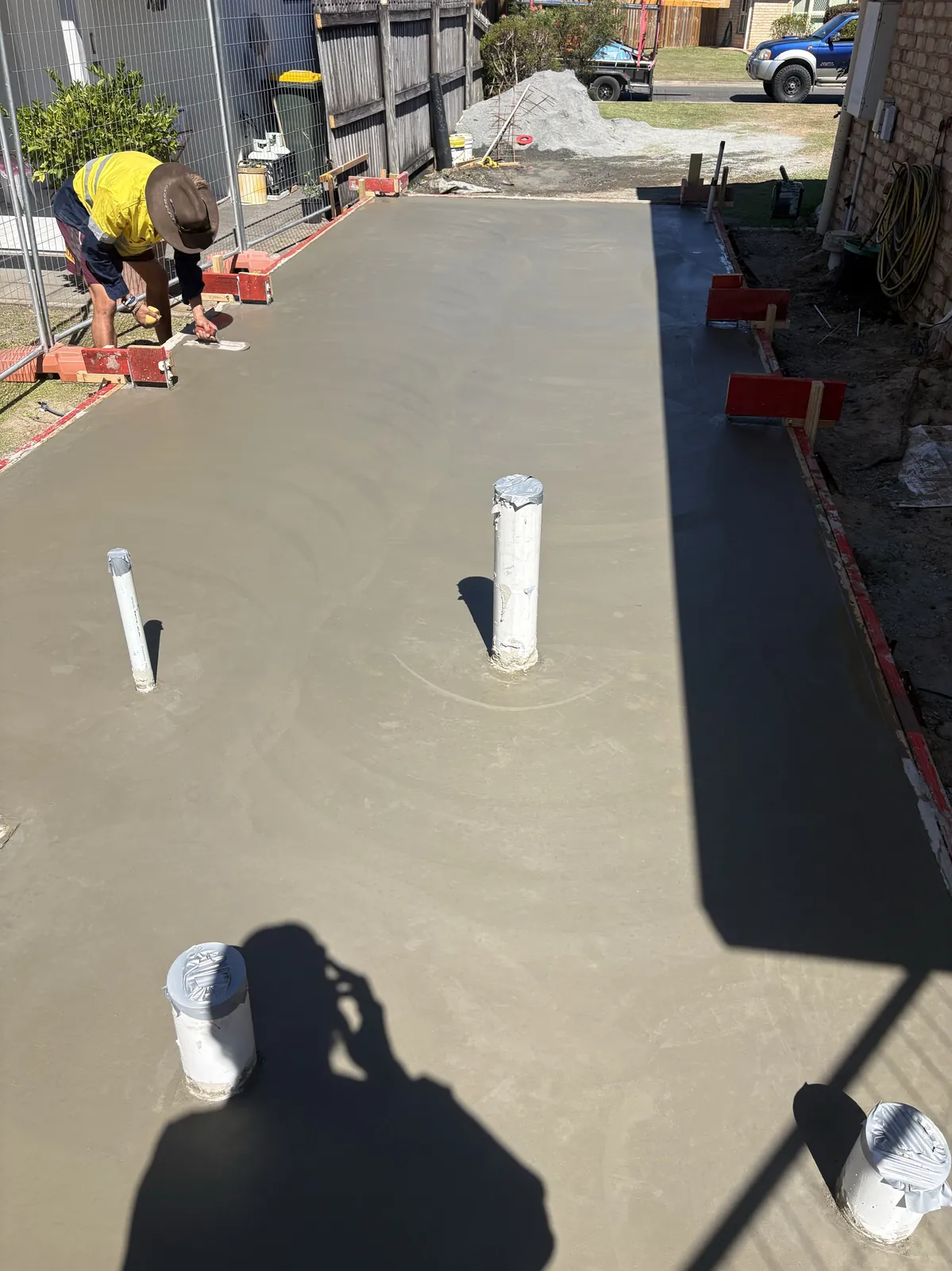 Concrete pathway and driveway pour in Mackay
