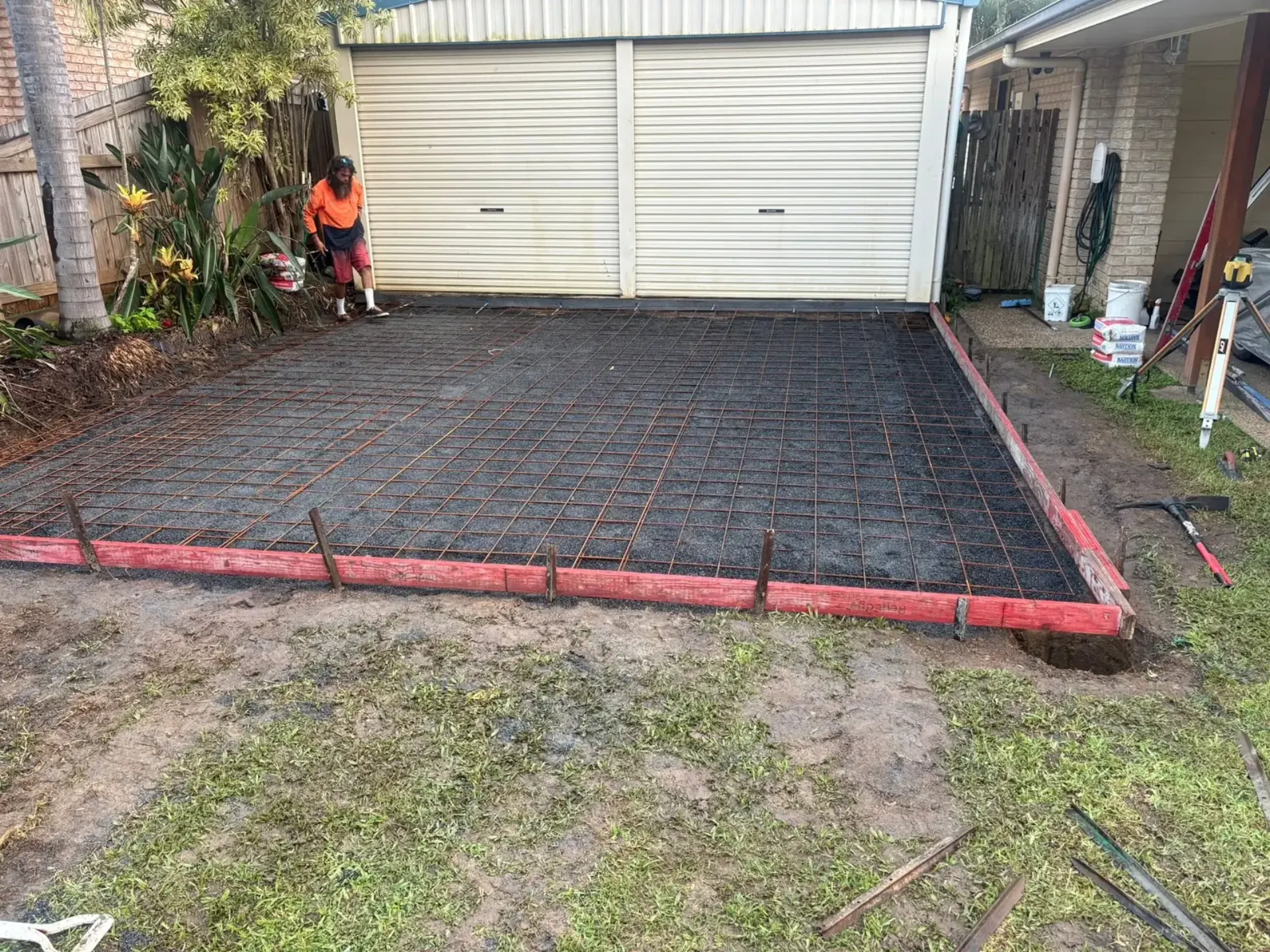 Residential driveway preparation concreting project by Great Australian Concrete
