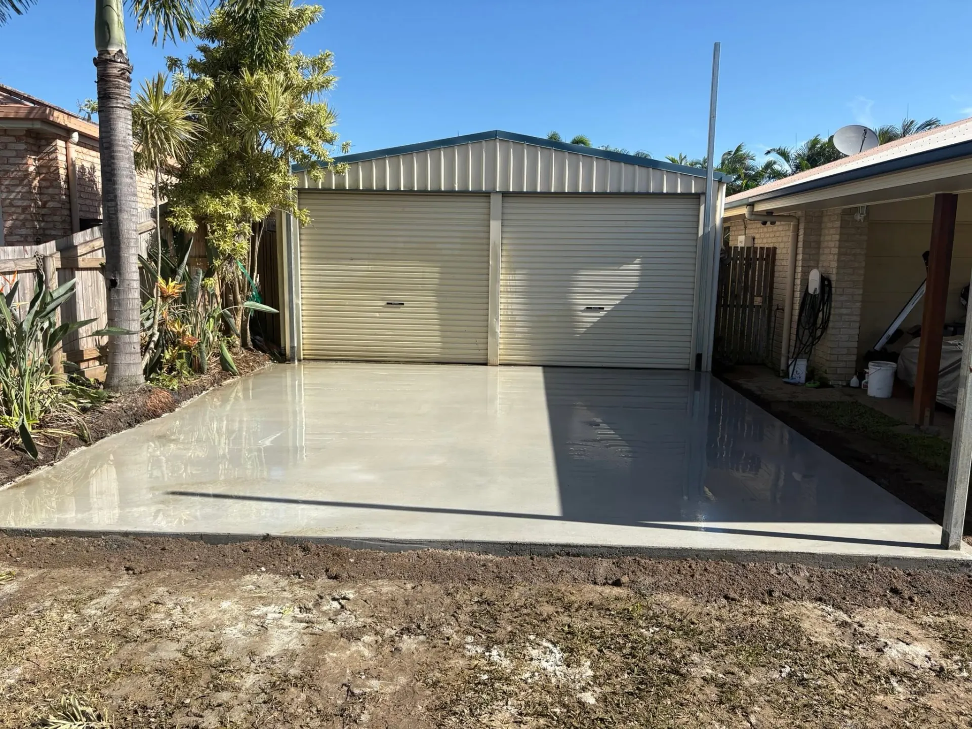 Residential concrete driveway installation in Mackay