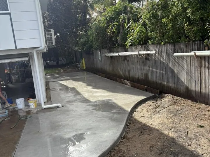 Completed residential concrete driveway in Mackay