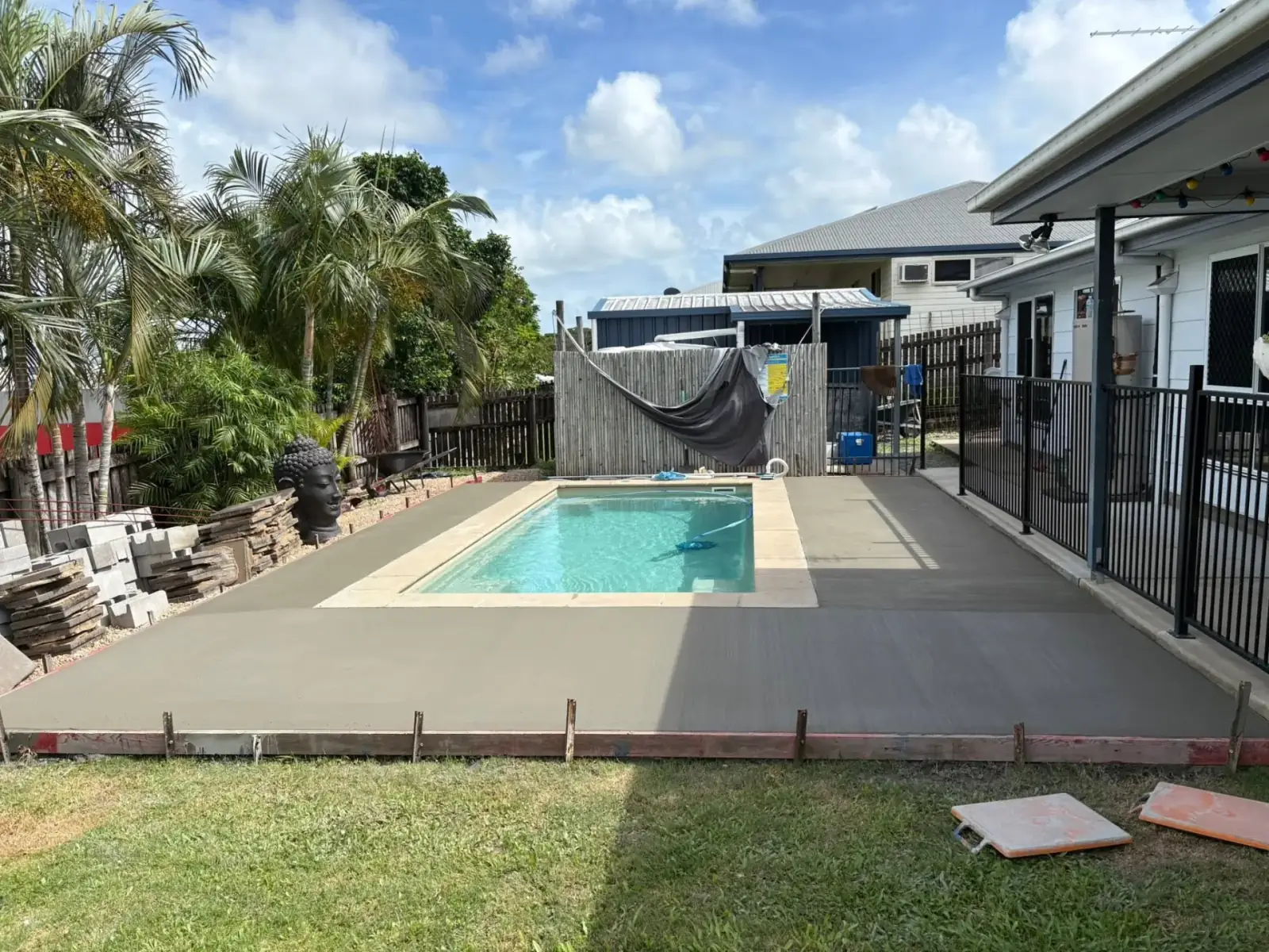 Residential concrete driveway installation in Mackay